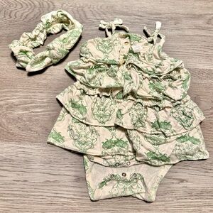 Kate Quinn Tiered Dress with Topknot Headband 6-12 Months Onesie
